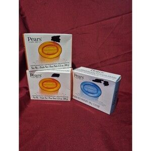 3 NIB Pear's Clear Soap 2 Bars Original And One Mint Pure And Gentle Brand New